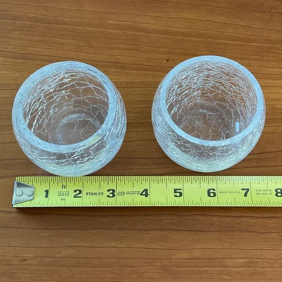 Set of 4 Crackle Glass Tealight Candle Holders - Picture 4 of 4